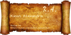 Kunst Alexandra névjegykártya