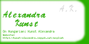 alexandra kunst business card